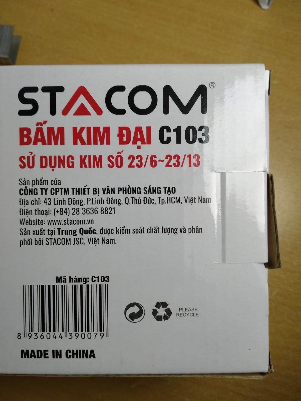 DẬP GHIM CỠ LỚN (100 TỜ) STACOM C103