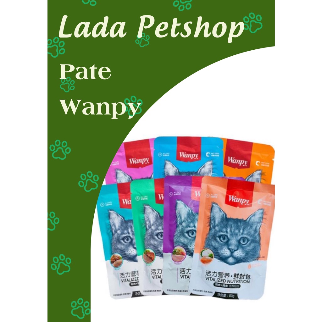 Pate cho mèo Wanpy gói 80gram đủ vị
