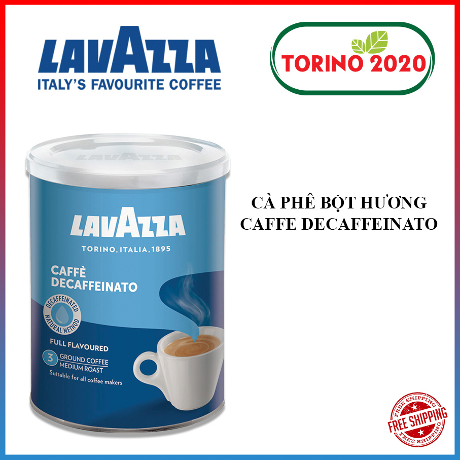 [ Hàng Nhập Khẩu ]Lavazza Caffe Decaffeinato - Cà Phê Bột Caffe Decaffeinato Lon 250g