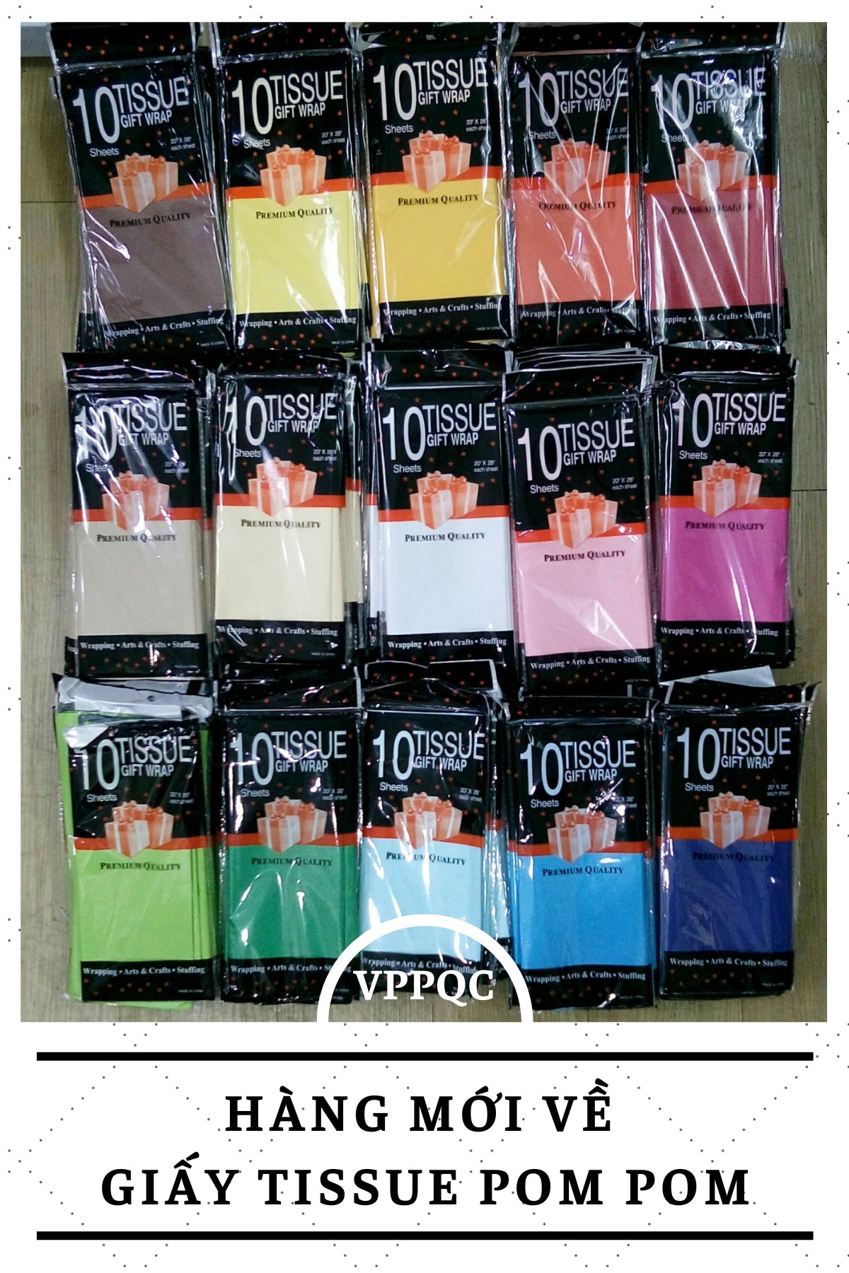 Giấy Làm Hoa Cầu - Tissue Paper (Số Lượng 10 Tờ - 1 Màu)