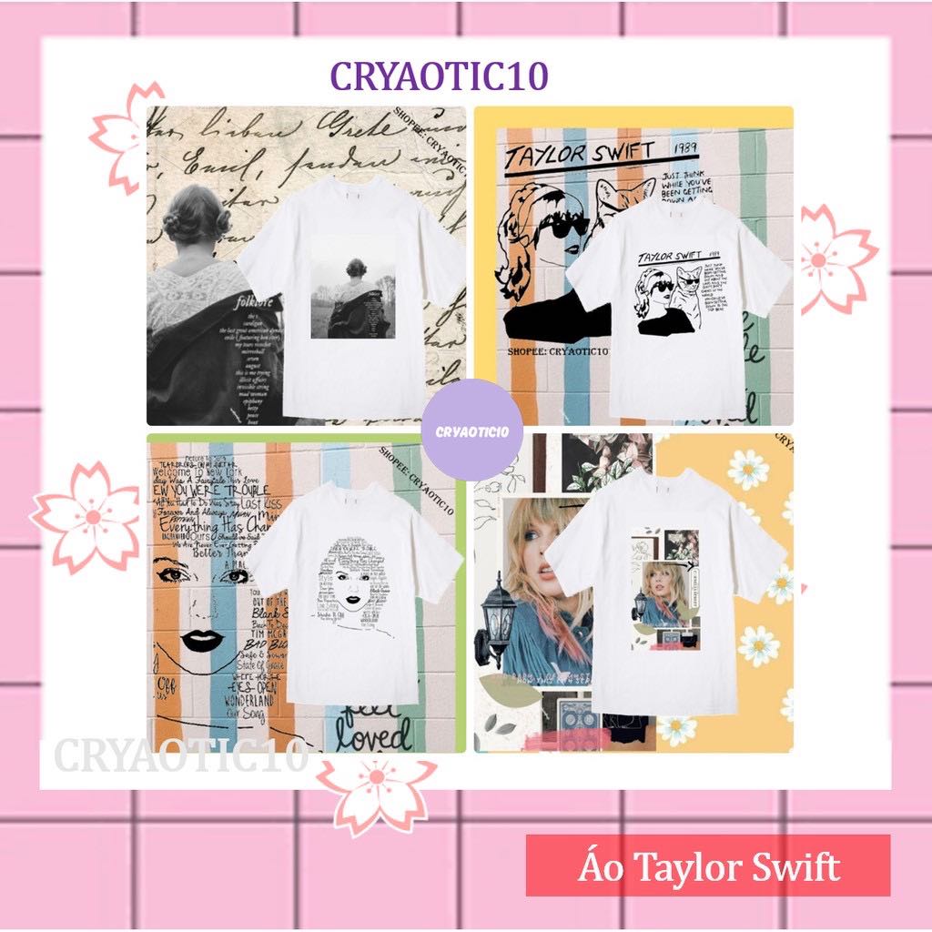 [Kèm hình thật] Áo tay lửng Taylor Swift Collection folklore unisex cryaotic10