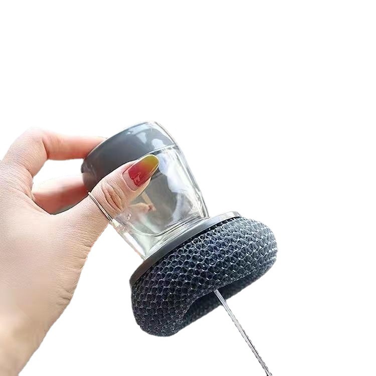 CỌ RỬA XOONG NỒI CÓ BÌNH CHỨA XÀ PHÒNG DẠNG NHẤN TIỆN LỢI -  Dụng cụ cọ rửa đa năng, cọ xoong nồi, cọ bếp, cọ rửa bát đĩa có bình chứa tiện lợi