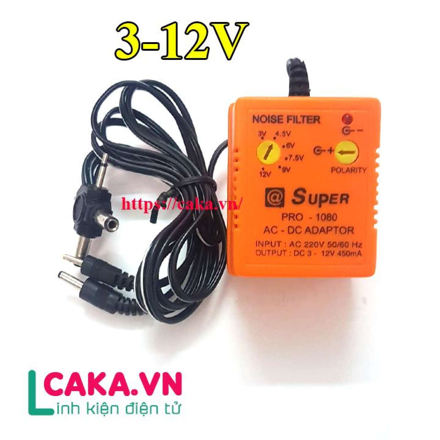 Nguồn Adapter điều chỉnh điện áp đa năng Super 3-12V 450mah 5 đầu
