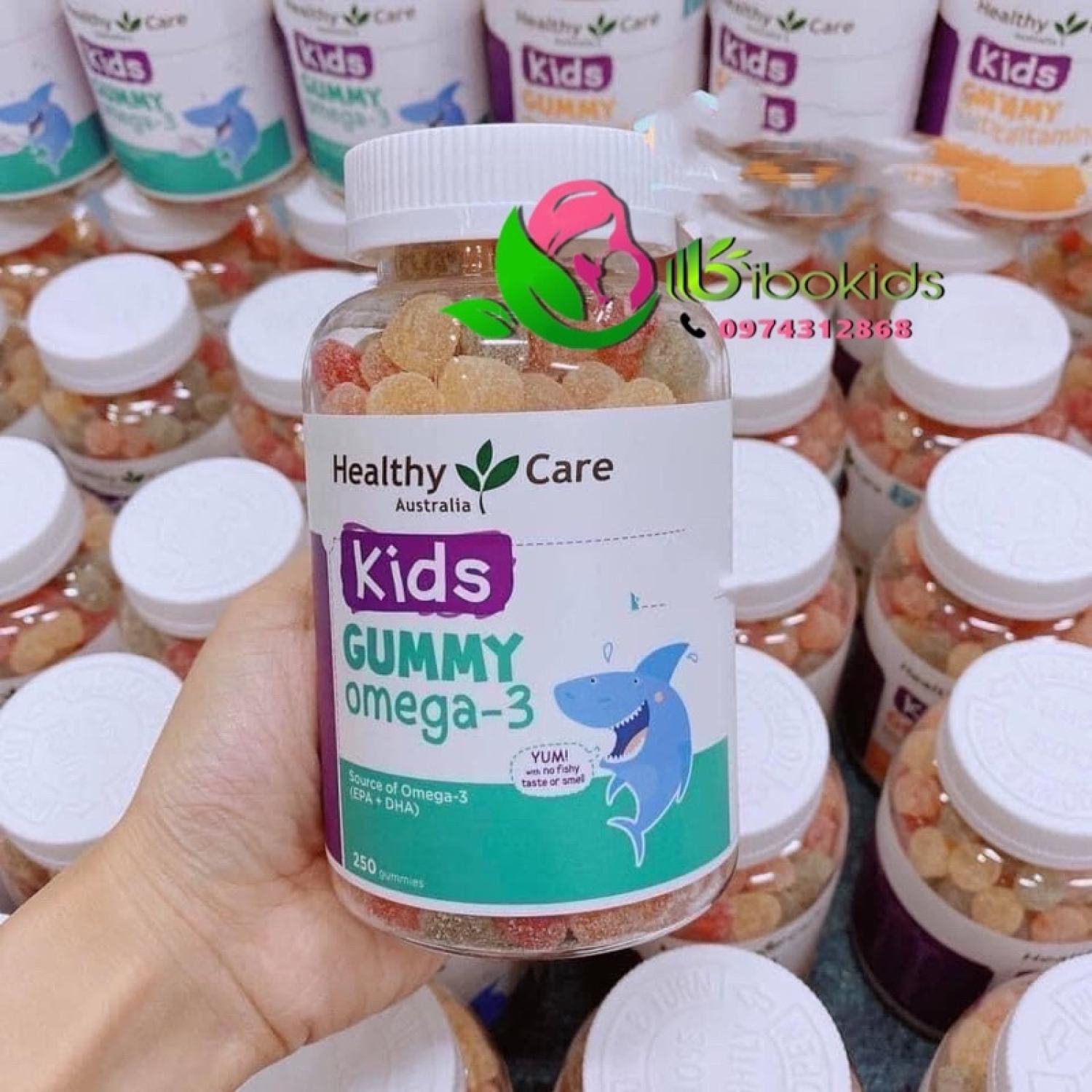 Kẹo Gummy Omega-3 Healthy Care 250 viên cho bé trên 2 tuổi
