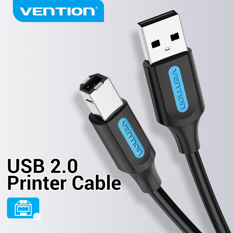 Vention Dây Cáp USB 2.0 Máy In 3M - Cáp USB A Đầu Nối USB B, Tương Thích Rộng Rãi Cho Máy In, Máy Tính - Hàng Chính Hãng