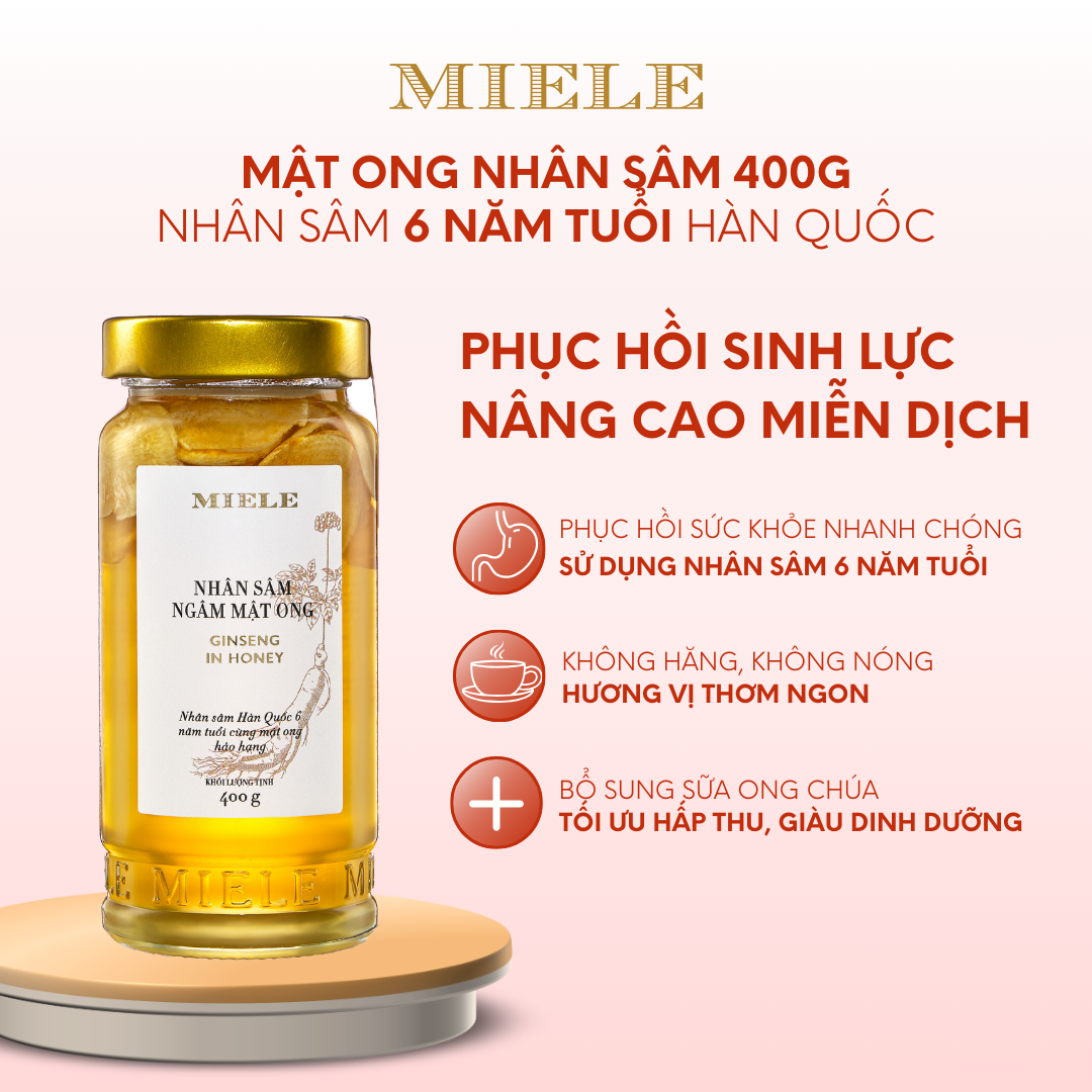 Mật Ong Nhân Sâm Miele 250g, 400g