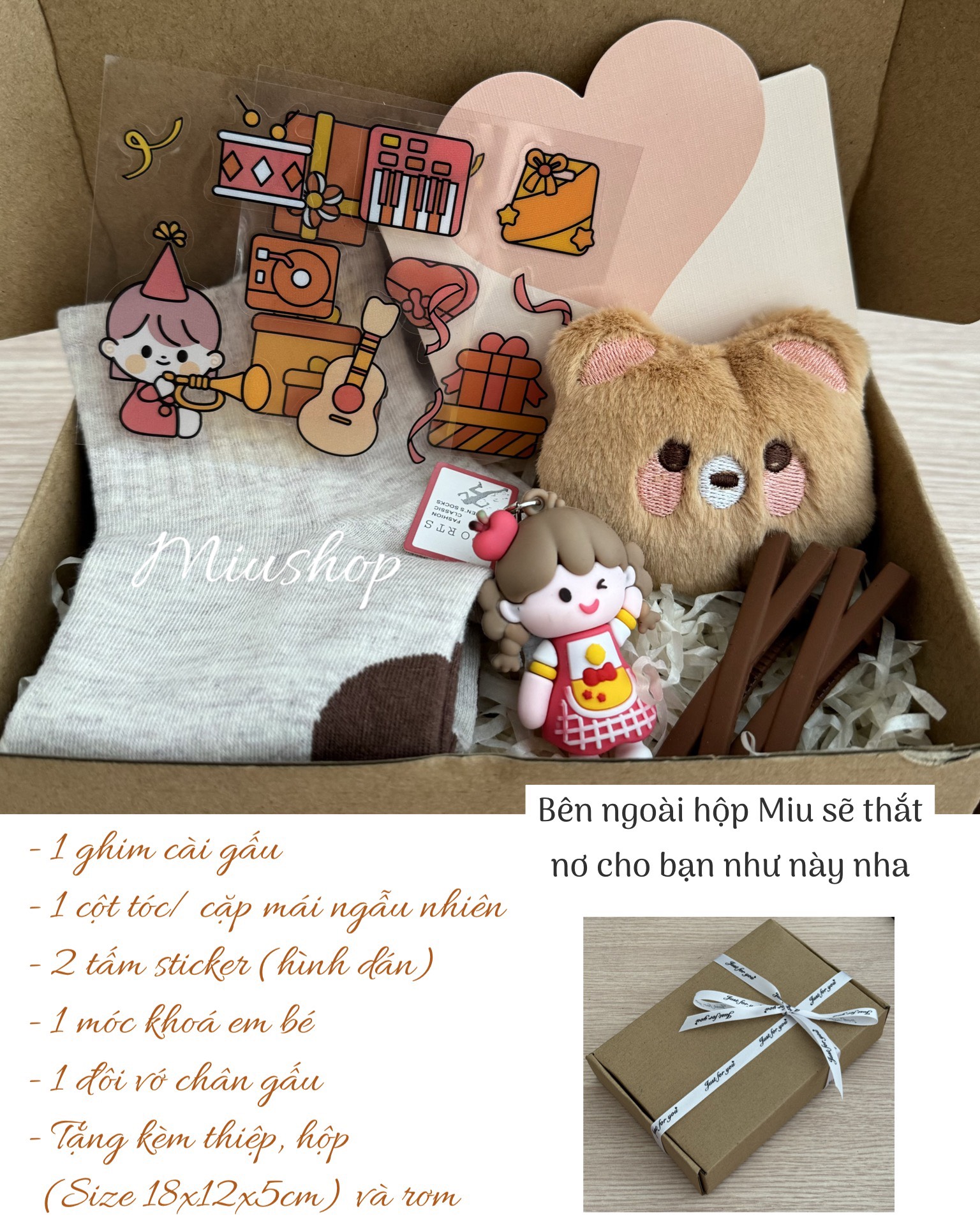 Set quà tặng bạn bè, người yêu - combo quà tặng sinh nhật phối màu xinh xắn giá rẻ MIUSHOP