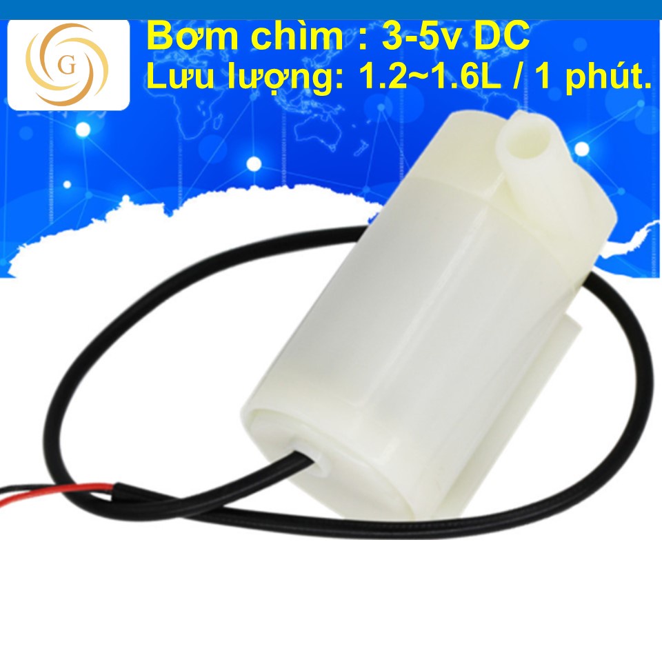 Máy bơm chìm mini 3-5v dc - bơm mini hồ cá