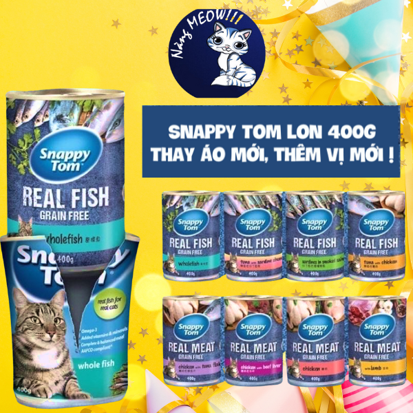Pate snappytom lon 400g realmeat siêu thịt cá