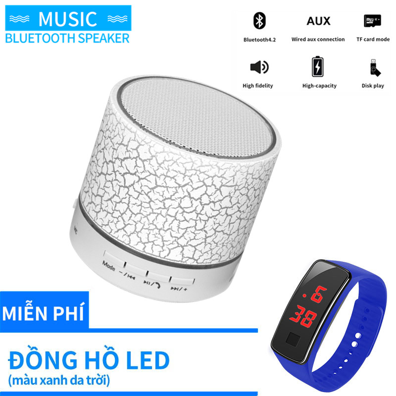 Loa mini LED có thể sạc lại Loa Bluetooth di động nhỏ Loa không dây