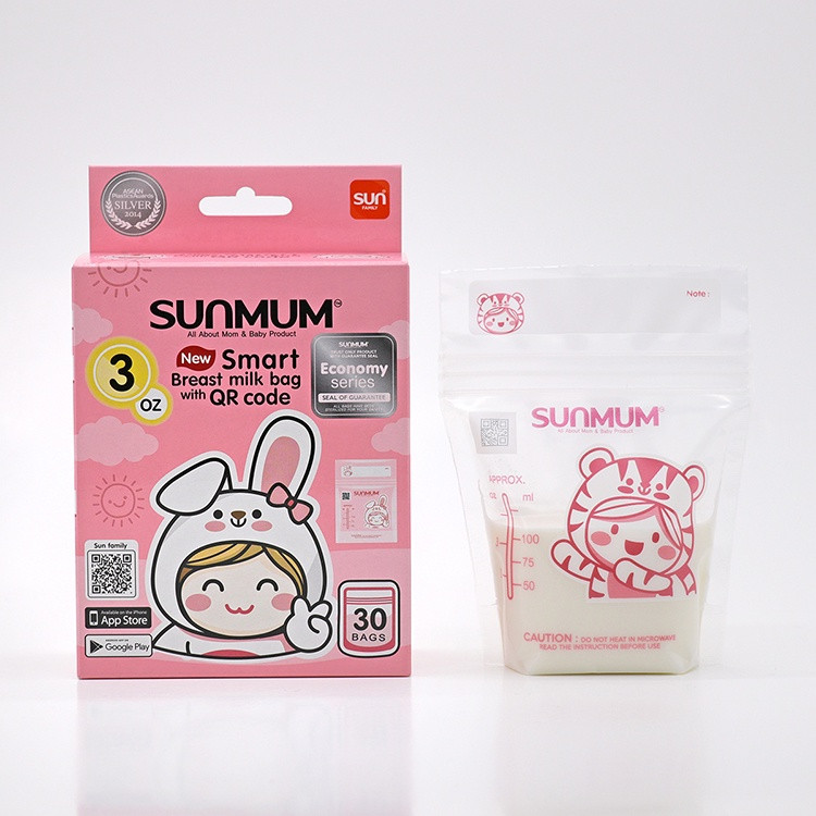 Túi Trữ Sữa Mẹ 100ml SUN ( Hộp 30 Túi )