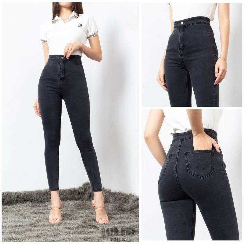 Quần bò Jeans Giấy Nữ Siêu Nhẹ Cạp Cao Co Dãn Tốt