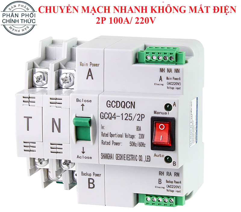 Ats cầu dao đảo chiều tự động ats 100a không gây mất điện - ats-100a