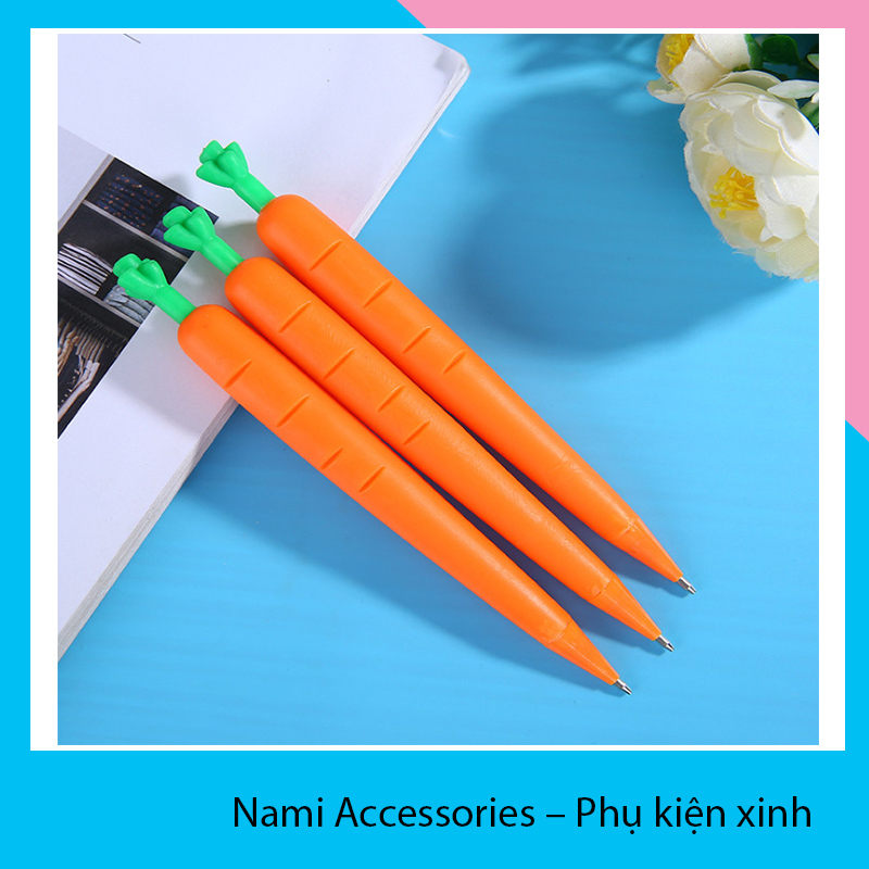 Bút Chì Bấm/ Bút Chì Kim Cà Rốt Độc Đáo Siêu Đáng Yêu