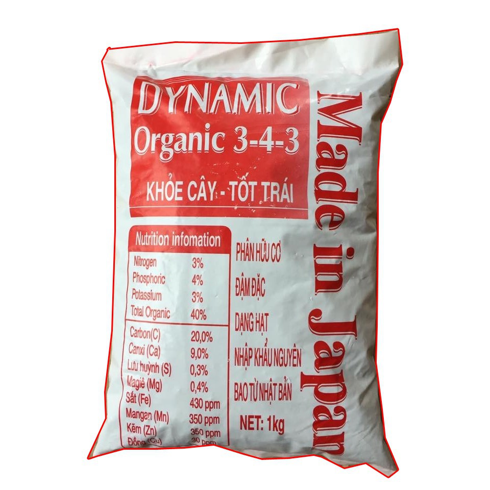 1kg Phân gà hữu cơ Nhật Bản cao cấp Dynamic 3-4-3 Tốt Cây Xanh lá Cung Cấp Đầy Đủ Dưỡng Chất , Dúng Bón Hoa Hồng ,Cây Kiểng , Cây Ăn Trái