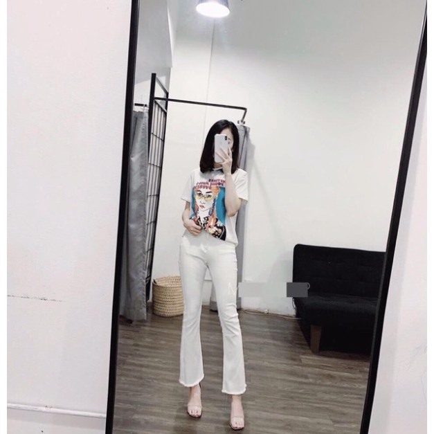 {Giá lẻ = sỉ} QUẦN BÒ LOE GẤU RÁCH SIÊU CO DÃN