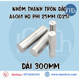 NHÔM THANH TRÒN ĐẶC A6061 HQ Phi 25mm (D25)