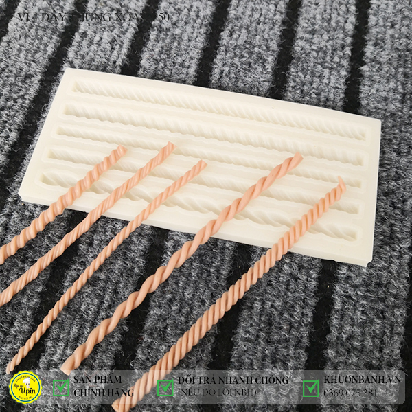 Khuôn silicon vỉ 4 dây thừng xoắn