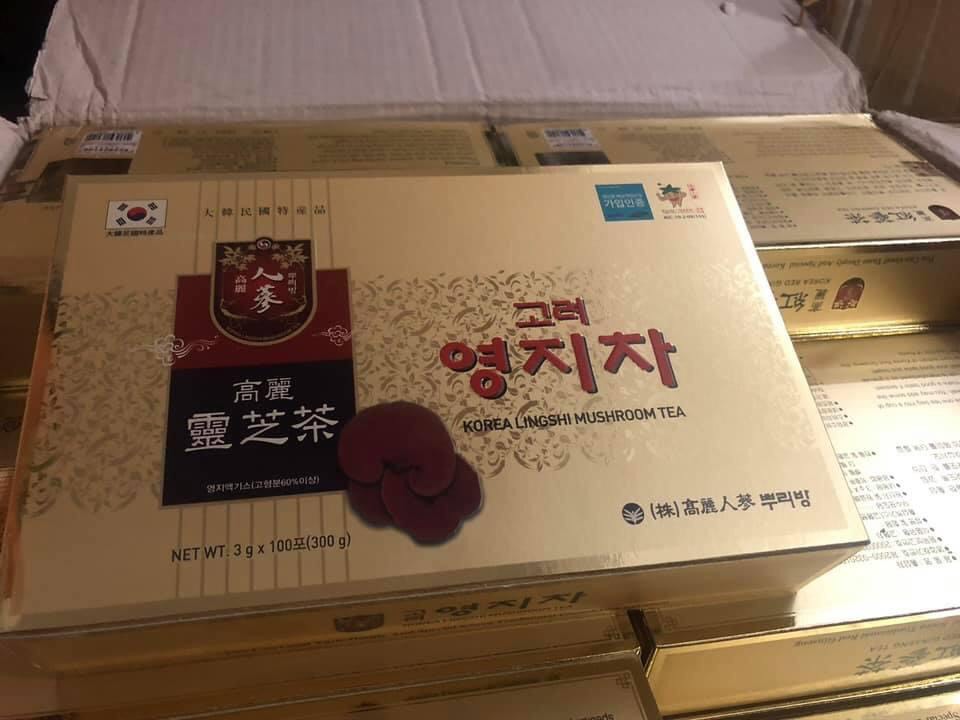 Trà nhân sâm linh chi Hàn Quốc( hộp 100 gói)- Hàng chuẩn mới về