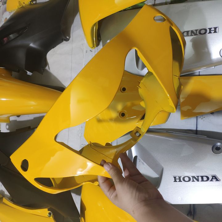 [TẶNG TEM]  Dàn áo xe Wave RS - wave alpha - wave s100, nhựa ABS nguyên sinh màu Vàng - có TẶNG BỘ TEM cao cấp