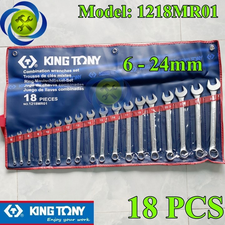 Bộ cờ lê vòng miệng kingtony 1218mr01 18 cái 6-24mm