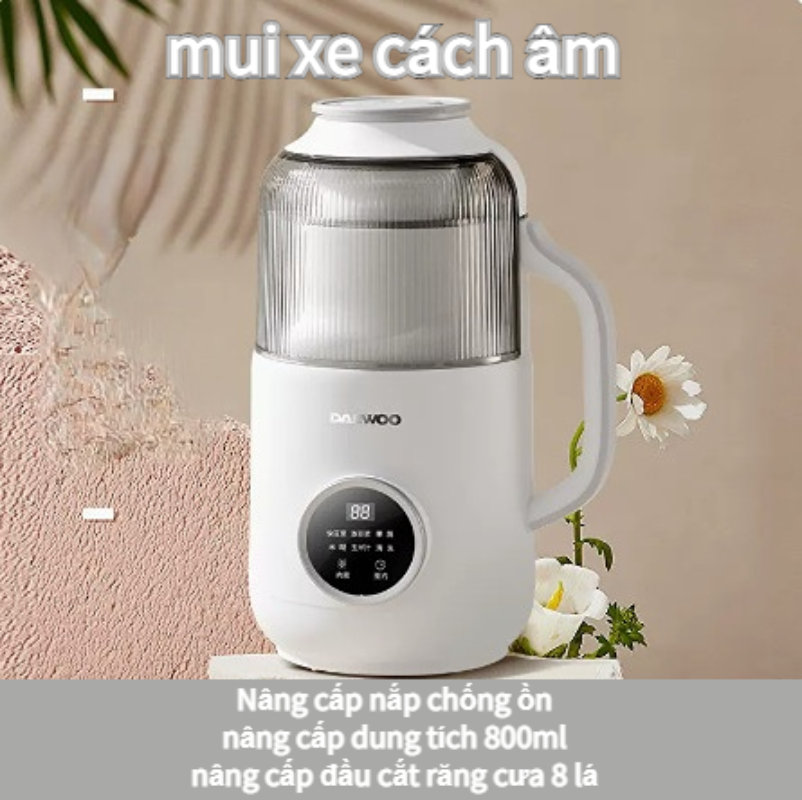 Máy làm sữa hạt đa năng Máy ép sữa đậu nành gia đình Máy ép trái cây mini đa năng，dung tích 600ml，5 chức năng xay nấu