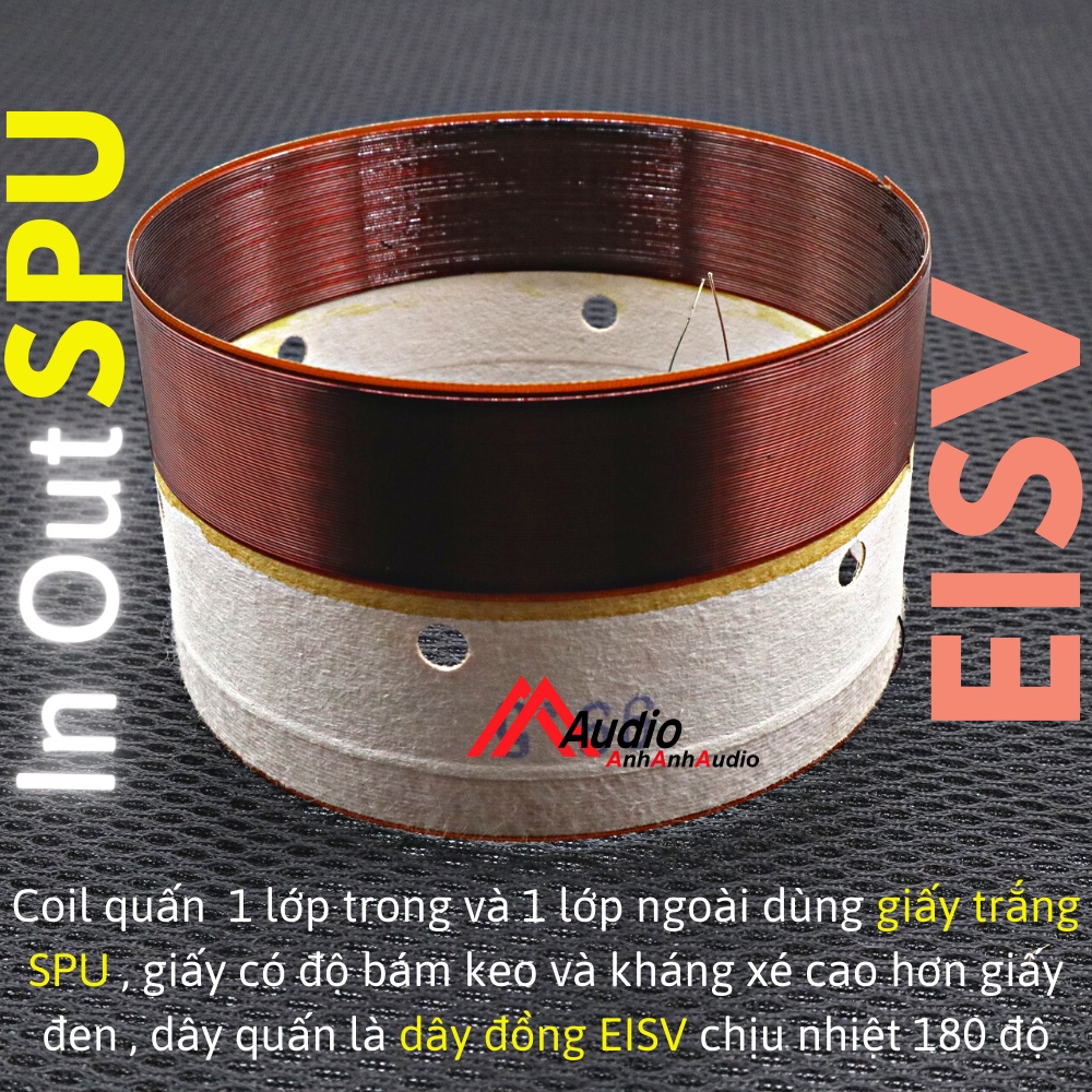 Coil loa 99.2 - 99.3 - 99.5 - 114 - 114.7 - 125 quấn 1 lớp trong 1 lớp ngoài , coil loa bass in out