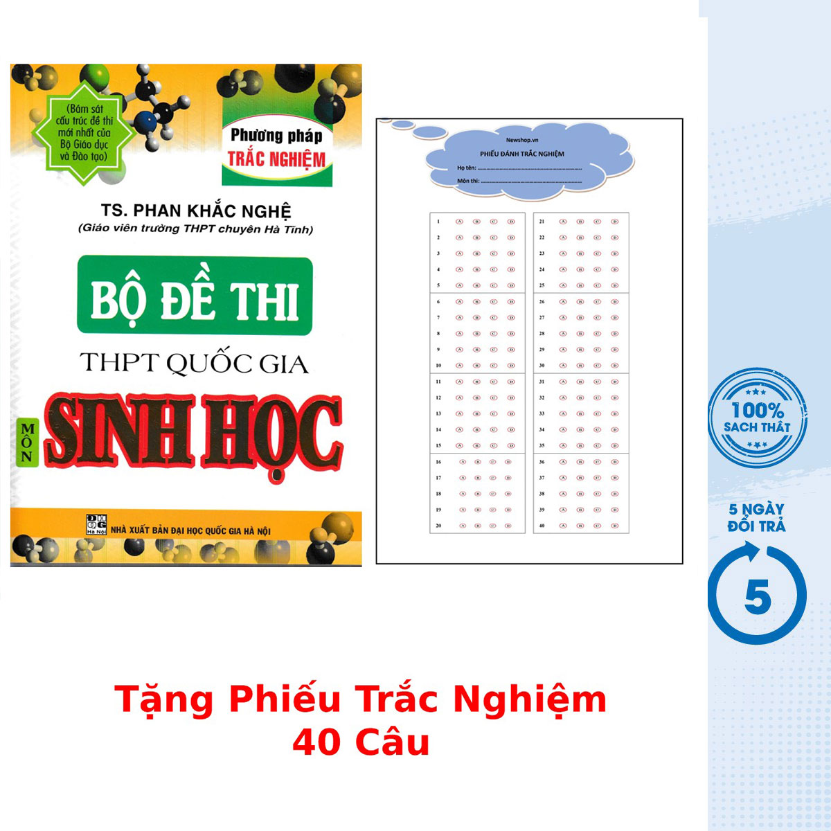 Sách - bộ đề thi thpt quốc gia môn sinh học - phương pháp trắc nghiệm - - newshop