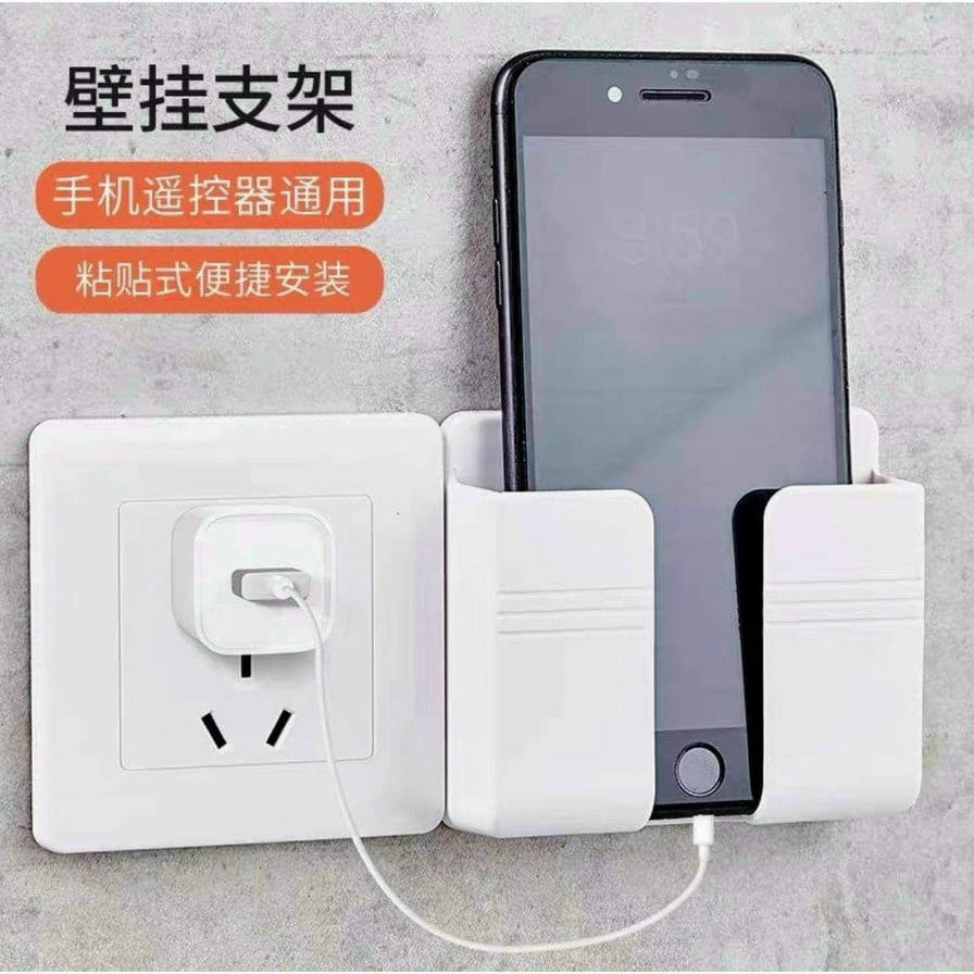 COMBO 3 Giá đỡ điện thoại dán tường Living C, kệ đựng remote điều khiển có sẵn miếng dán tường KDT