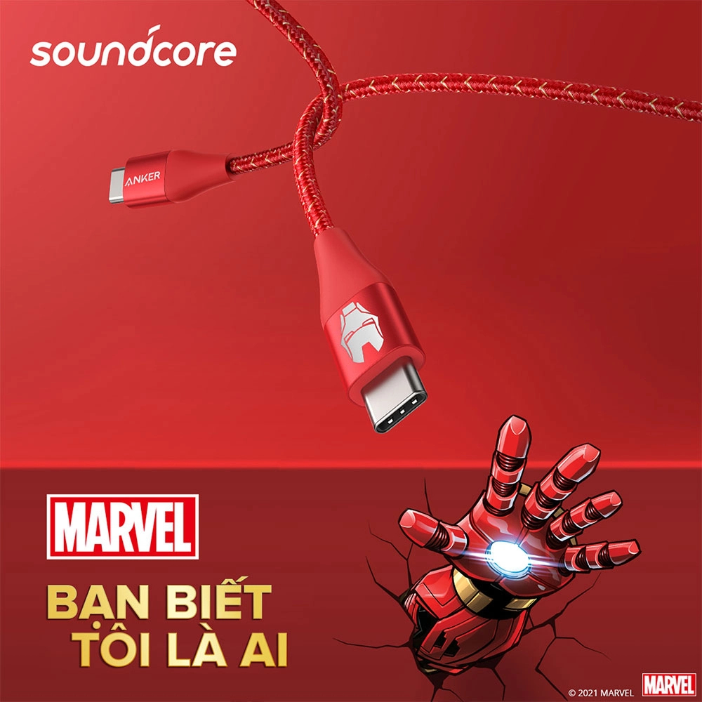 Cáp ANKER POWERLINE+ II USB-C TO USB-C DÀI 1.8m MARVEL EDITION - A9549 (PHÂN PHỐI CHÍNH HÃNG BẢO HÀNG 18 THÁNG)