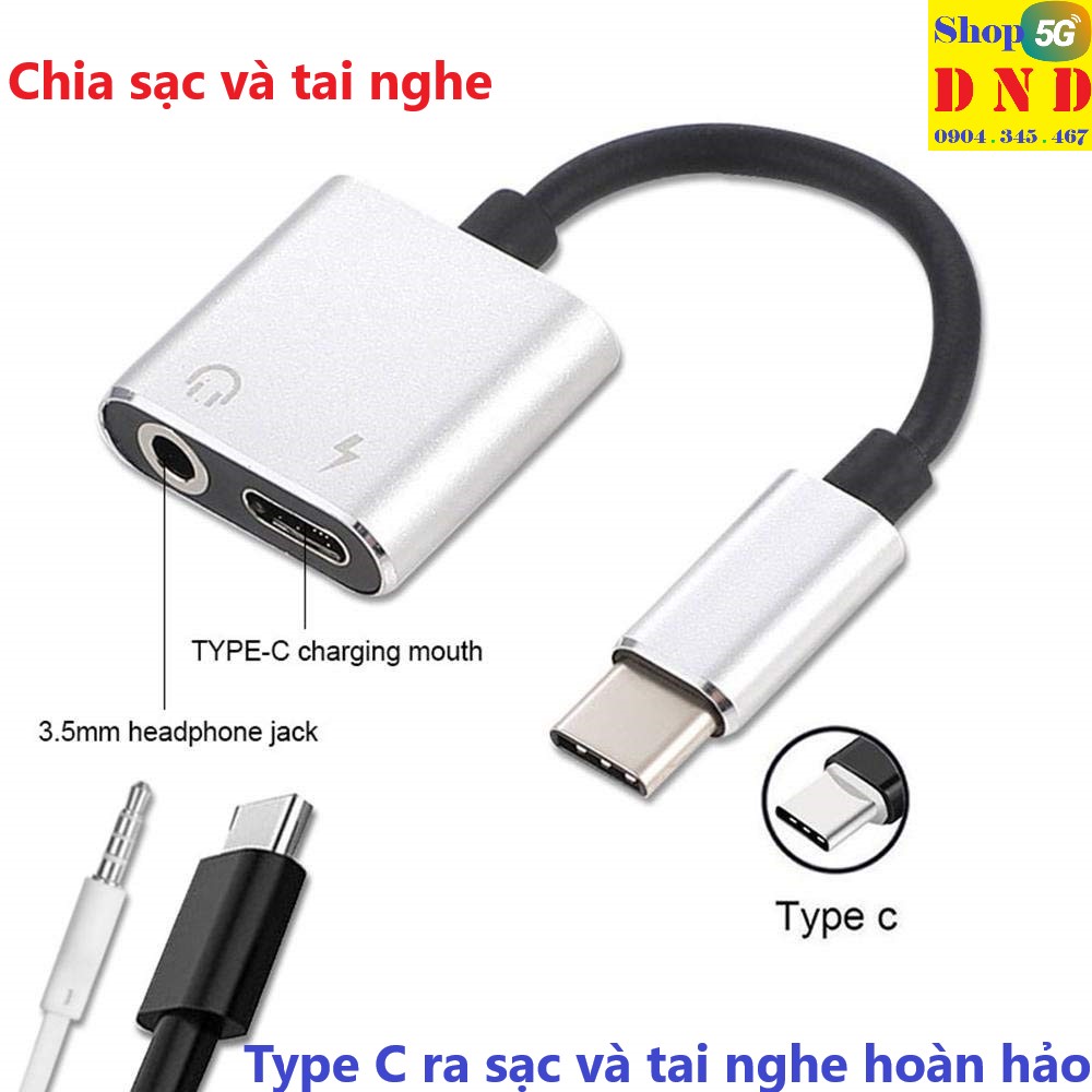Cáp chia type c ra type c và 3.5 cáp chất lượng tốt, chíp chia ổn định bh 18 tháng