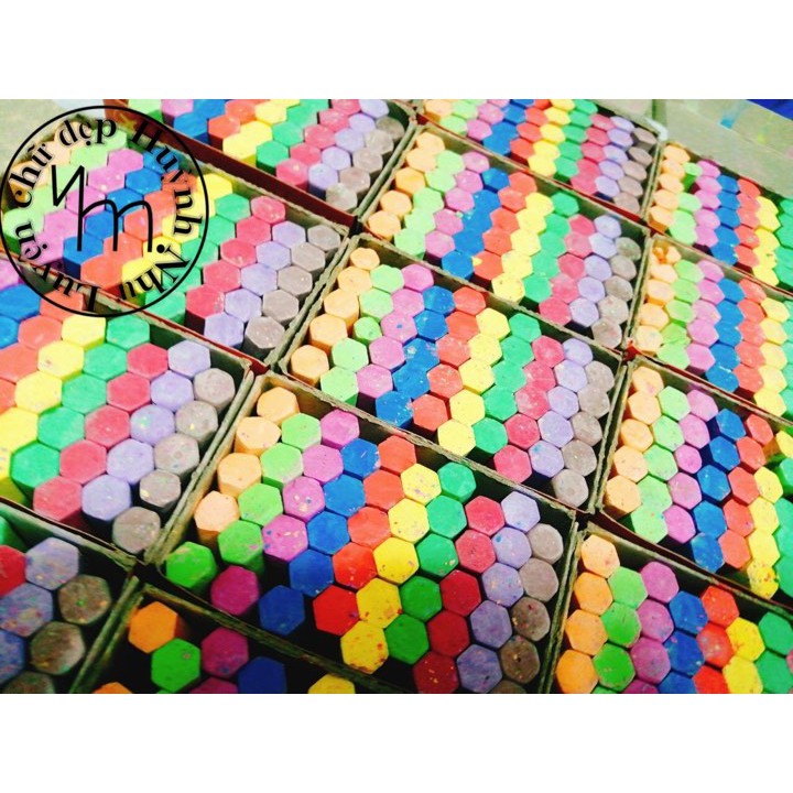 Phấn lục giác hộp 50 viên 10 màu