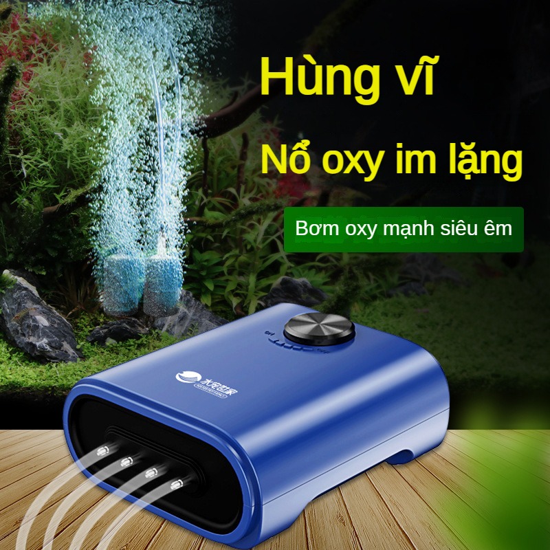Máy Bơm Oxy Bể Cá Máy Bơm Oxy Máy Sục Khí Siêu Yên Tĩnh Máy Bơm Oxy Nuôi