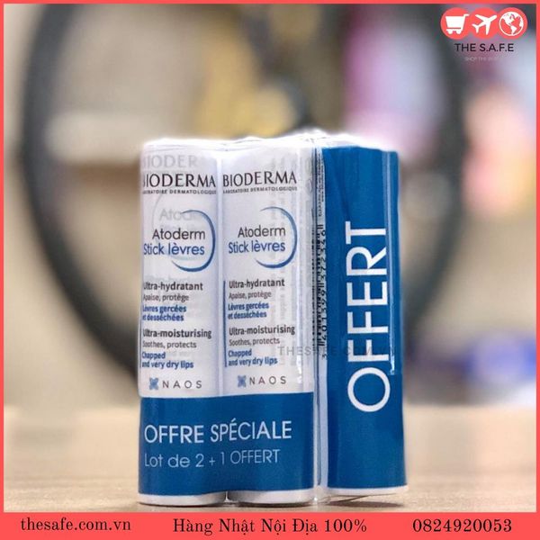 Set 3 son dưỡng môi Bioderma [The Safe]