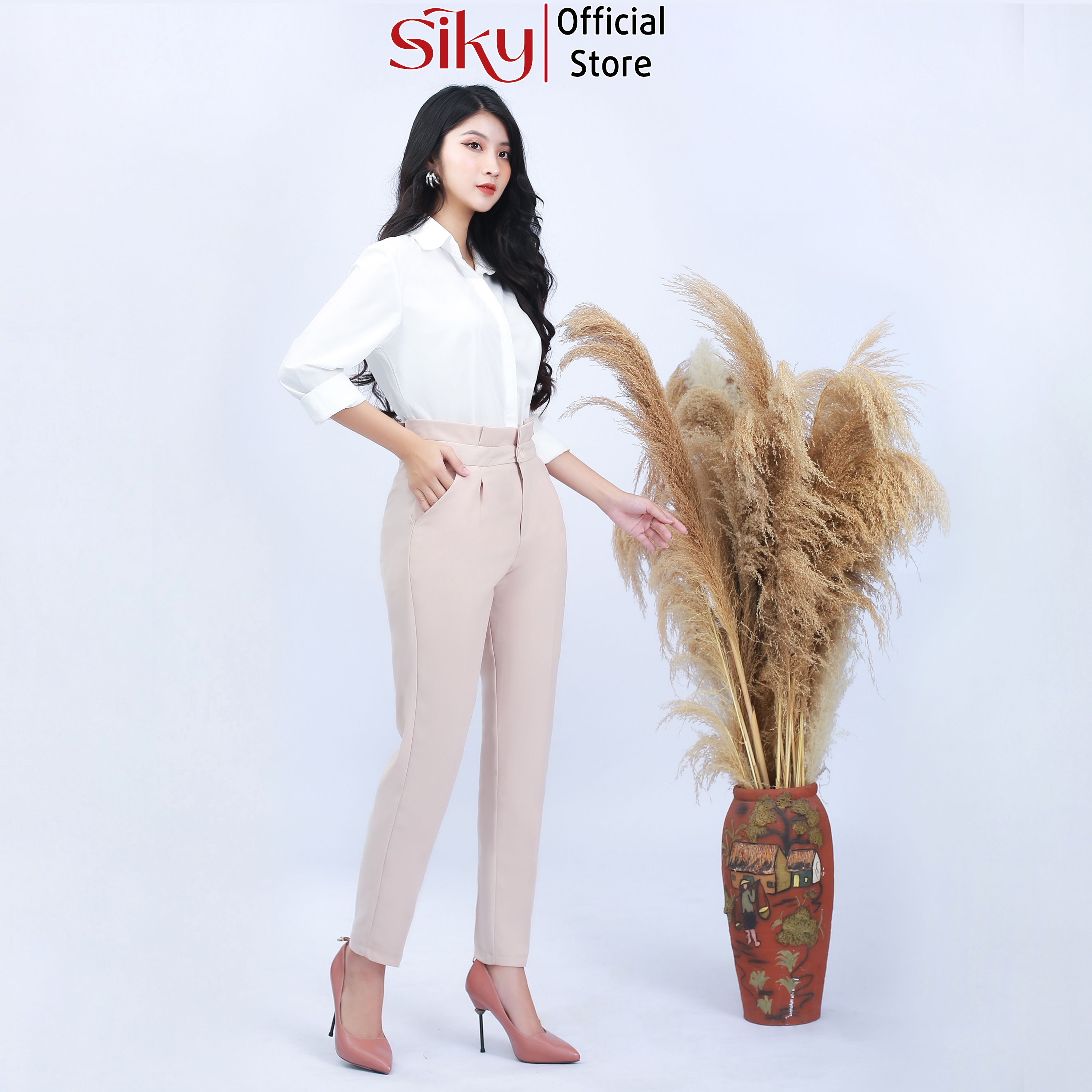 Quần baggy công sở nữ cạp bèo - SIKY - QBG