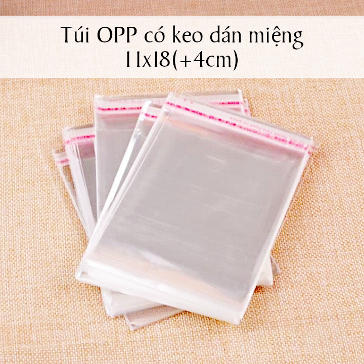 Túi OPP kiếng có keo dán miệng 11x18cm (+4cm miệng túi) nailbox