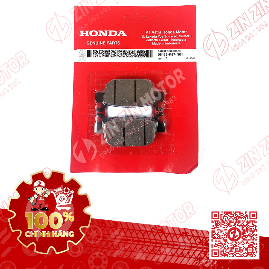 Bố thắng sau adv 150 pcx 150 k97 pcx 160 e:hev pcx 160 k1z vario 160 k2s 06435k97n01 chính hãng honda indonesia