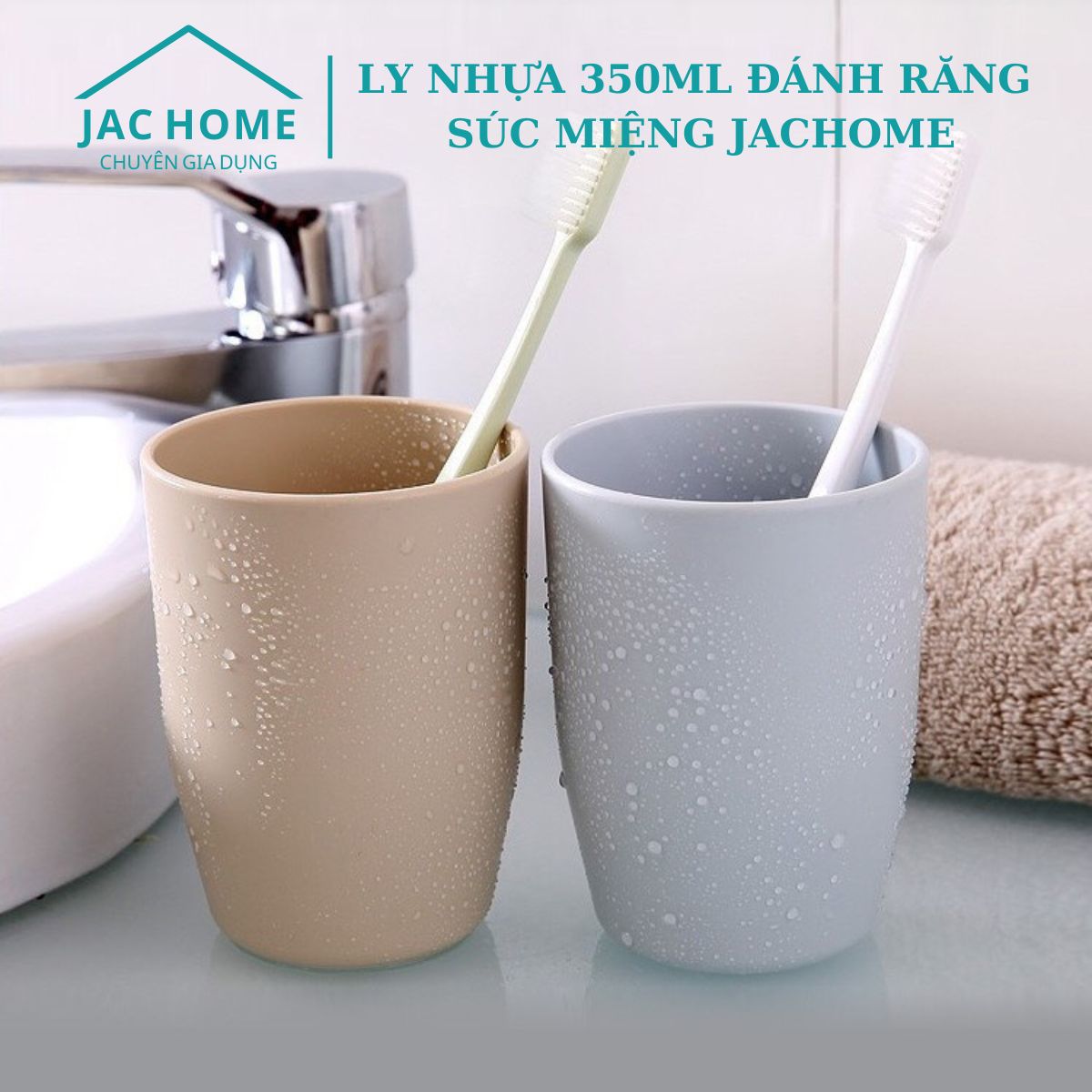 [FREESHIP] Ly nhựa 350ml đánh răng súc miệng JacHome