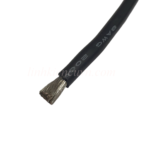 Dây điện 8awg vỏ silicon 200 độ đen (mét)