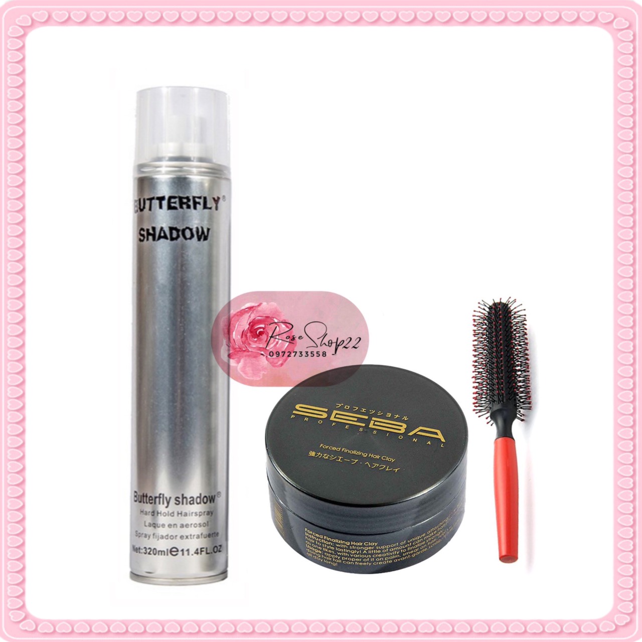 Seba hair comb and hair spray