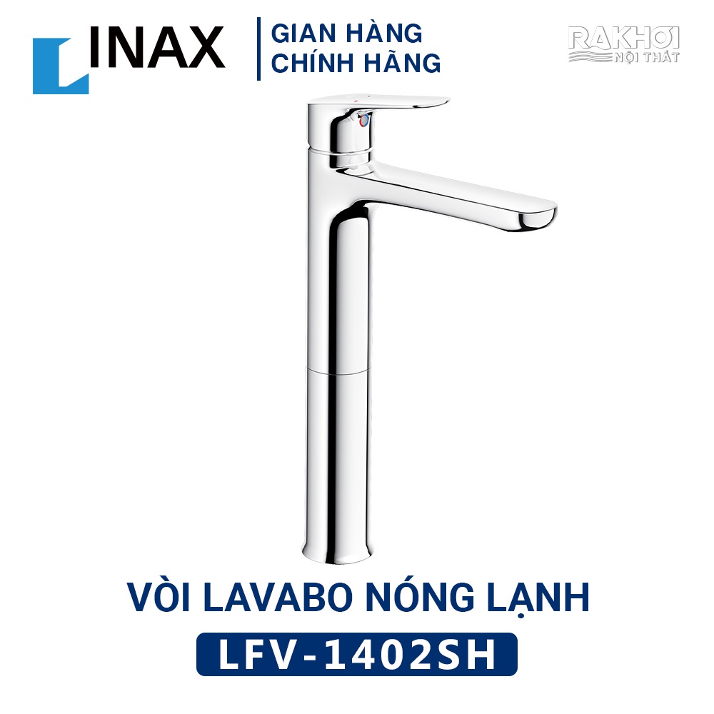 Vòi chậu lavabo inax lfv-1402sh nóng lạnh, vòi thân cao 29cm dùng cho lavabo đặt bàn, bảo hành 02 năm, cam kết chính hãng