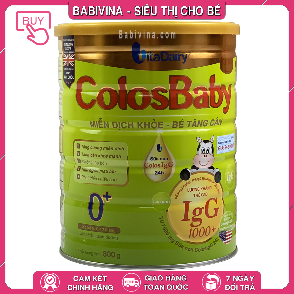 [CHÍNH HÃNG] Sữa Non ColosBaby Gold Số 0+ 800g (COLOS BABY -  COLOSBABY - Colos baby)