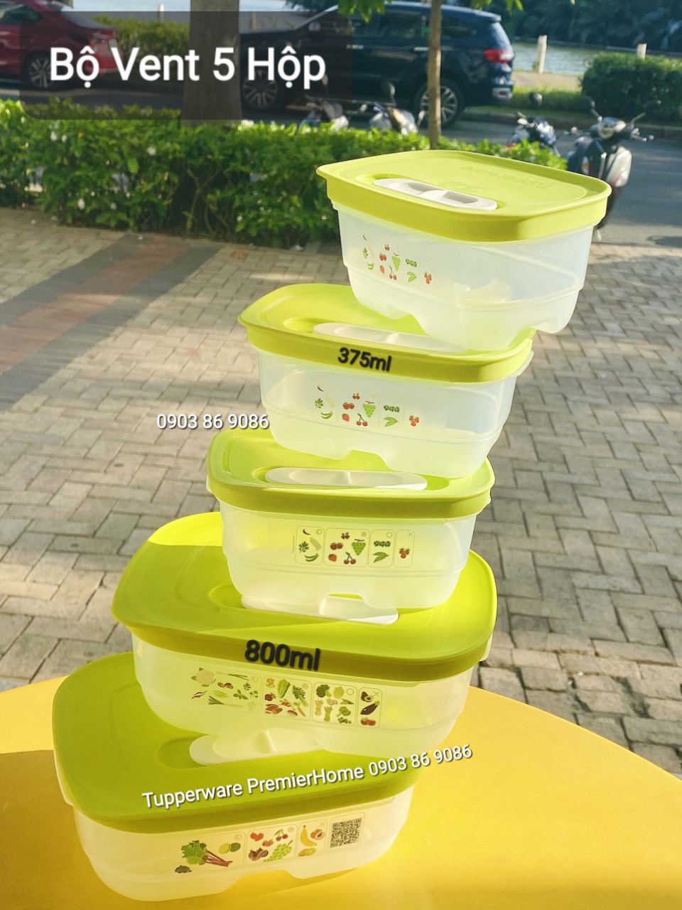 BỘ HỘP TRỮ MÁT CÓ NÚT HÔ HẤP TUPPERWARE VENTSMART FIVE STAR