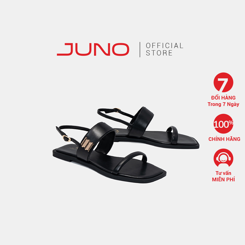 Giày Sandal Nữ 1cm Thời Trang JUNO Phối Khoá Wave SD01120