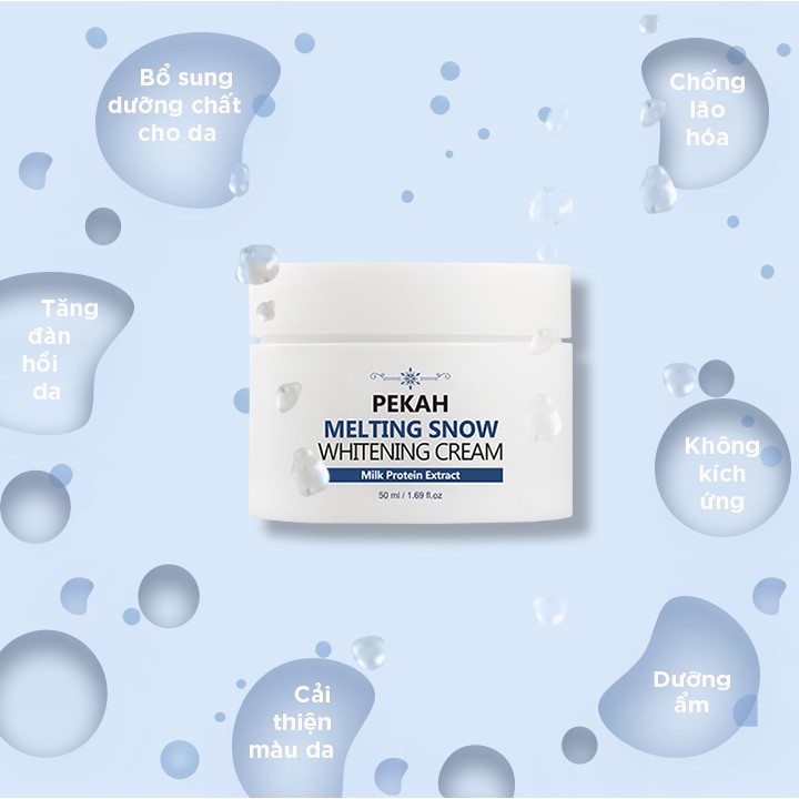 Kem dưỡng trắng nâng tone da Pekah Melting Snow Whitening Cream 50ml