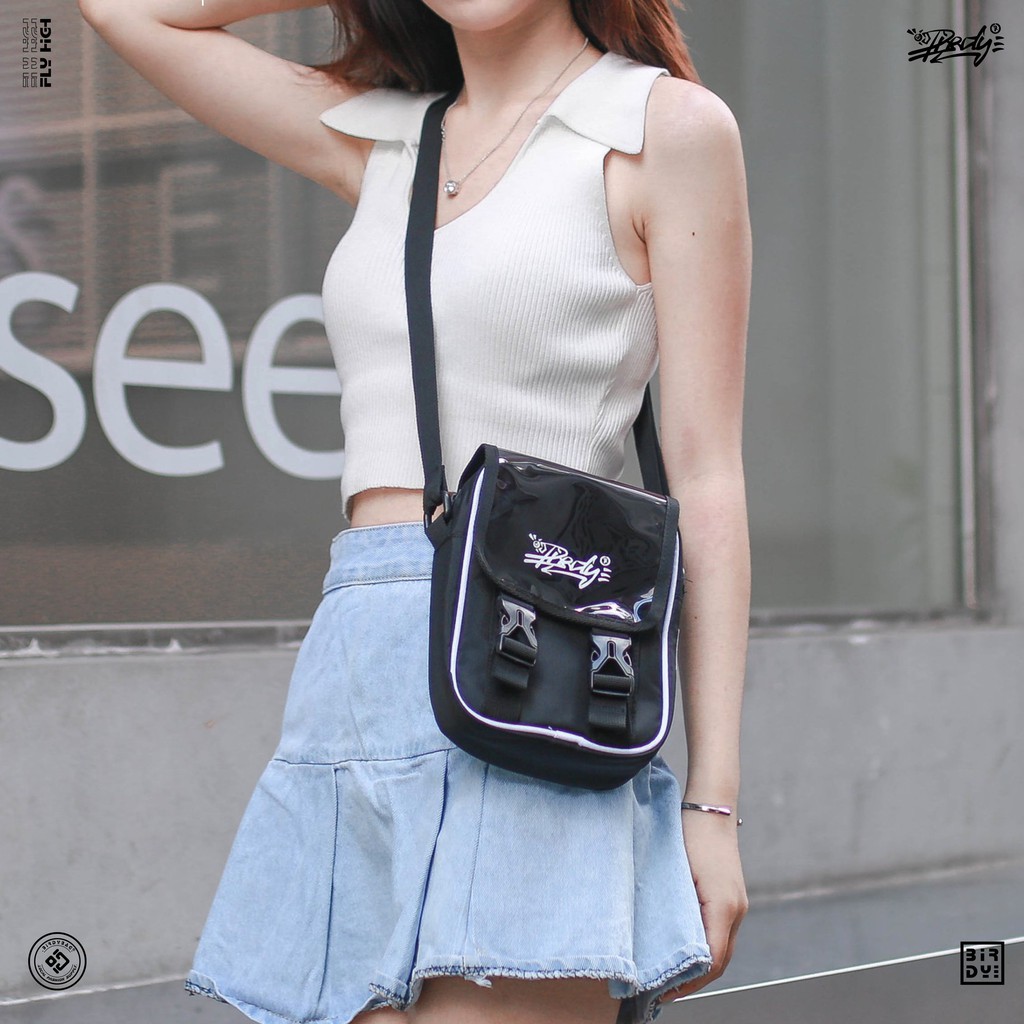 TÚI ĐEO CHÉO BIRDY NẮP DA BÓNG