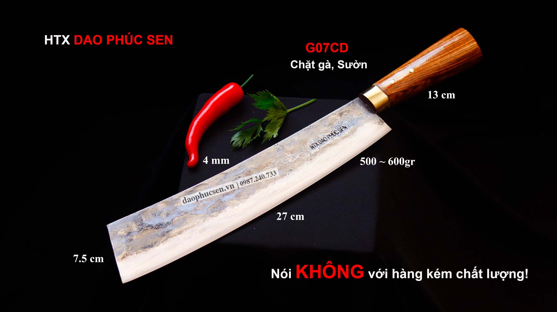 Dao pha chặt tông chặt gà mới phúc sen
