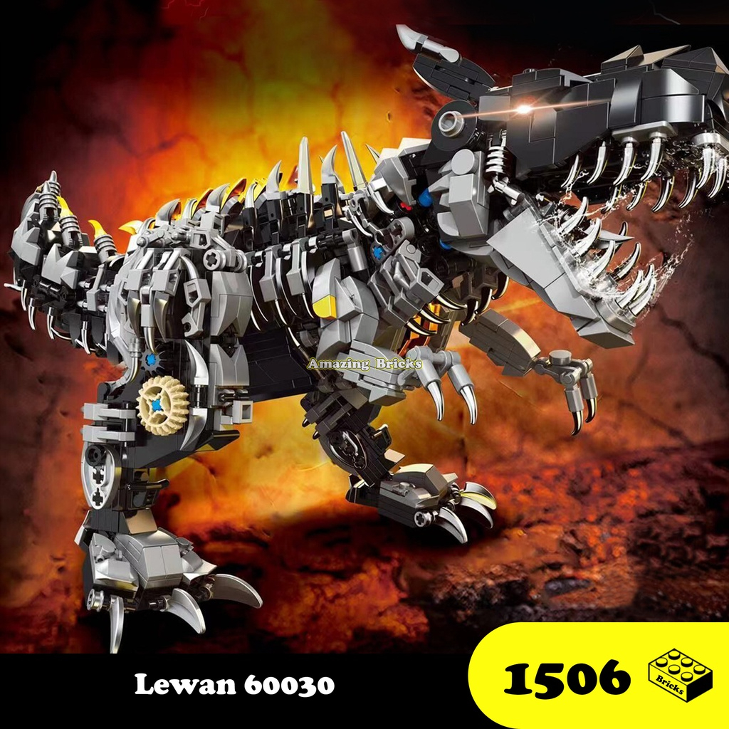 Đồ chơi Lắp ráp Khủng Long máy biến hình Lewan 60030 Mechanic Dinosaur Xếp hình thông minh Mô hình khủng long