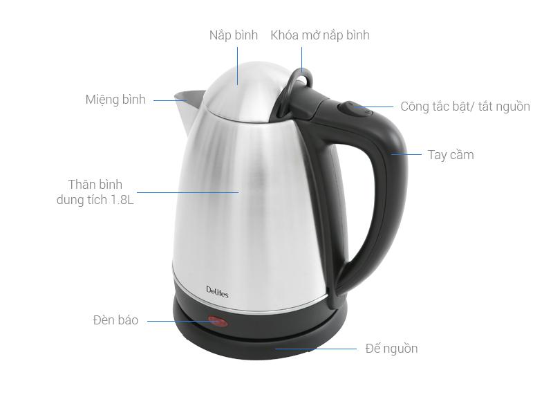 Ấm đun siêu tốc Delites ST18S04 - 1.8 lít