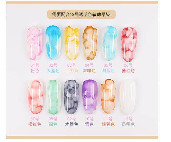 [HÀNG MỚI 2019] Set 12 chai cồn loang vẽ móng chai 15ml
